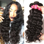 Sunber 4Pcs Human Hair Bundles With Natural Wave Black Color Virgin Hair