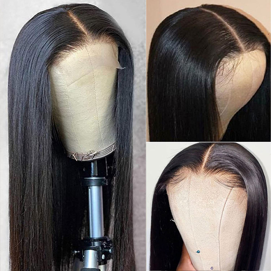 Straight Lace Closure Wigs 4x4 Closure Wig Glueless Human Hair Wigs Pre Plucked With Baby Hair Remy