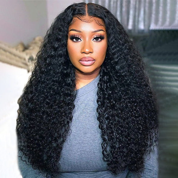 HairHive Water Wave Wear Go Wig Pre-cut 7x5 HD Lace Bleached Knots Wig With Pre-plucked Hairline
