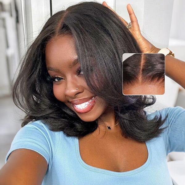 Flash Sale | Yaki Straight Pre-Cut 7x5 9x6 HD Lace Frontal Bob Wig