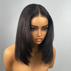 HairHive Glueless Layered Cut Yaki Straight Wear Go Wig Pre-Cut 9x6 T Part Lace Bob Wig With Elastic Drawstring