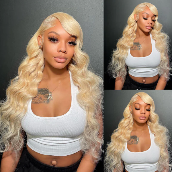 613 Blonde Body Wave Human Hair Lace Front Wigs 13x4 Invisible Lace Wigs