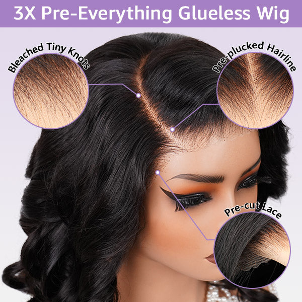 HairHive Side Part Pre Style MCap 9x6 HD Lace Body Wave Curls Wig Pre-Everything Lace Frontal Wig Put On and Go Glueless Wig