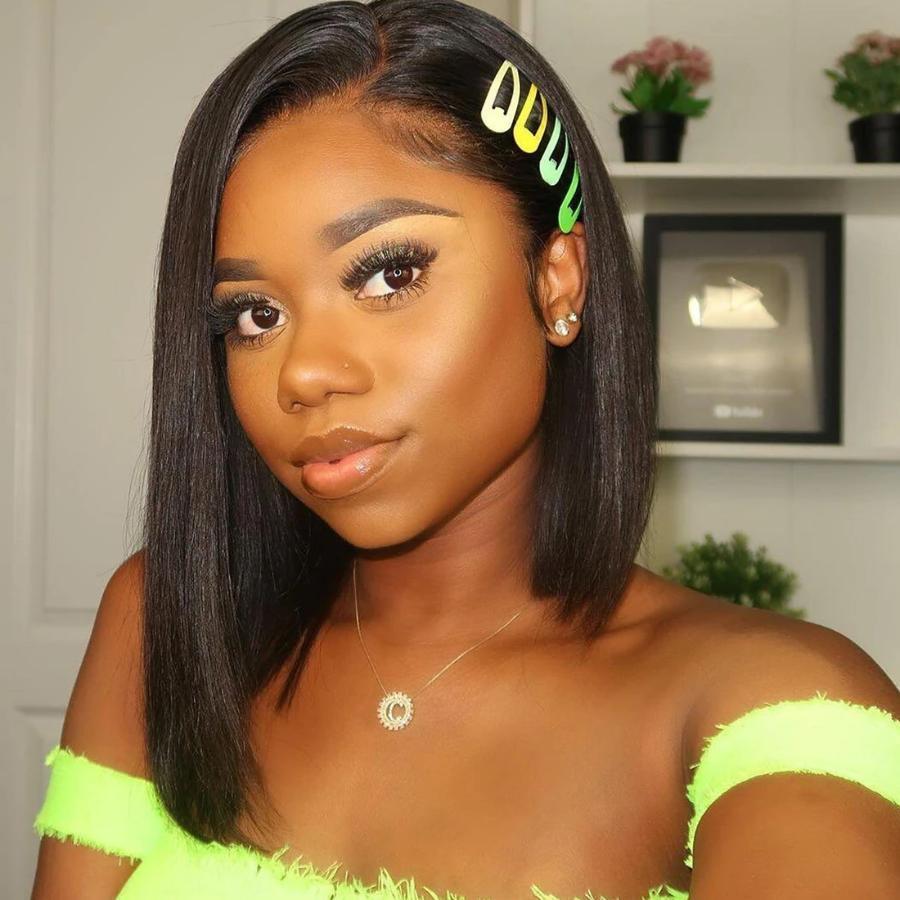 Straight Hair Short Bob Human Hair 13x4 13x6 4x4 HD Lace Frontal Wigs Pre-plucked Natural Hairline