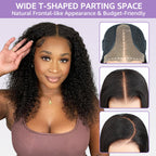 HairHive Afro Curly Glueless 9x6 T Part Lace Wear Go Wig Pre-Bleached Tiny Knots Natural Frontal Look