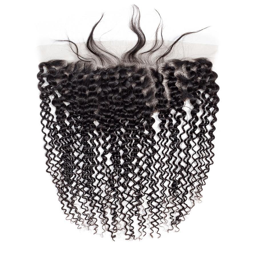 Kinky Curly 13x4 Lace Frontal Human Virgin Hair Skin Melt
