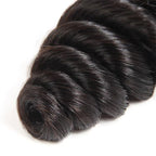 Loose Wave Human Hair 4 Bundles with 4*4 Lace Clsoure Natural Black