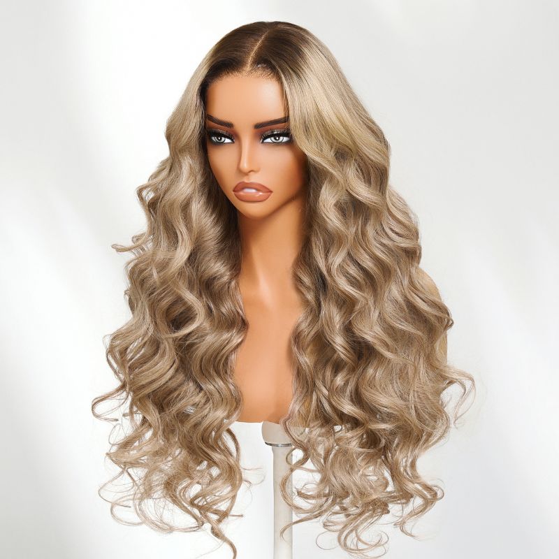 Sunber Ash Blonde Glow 13x4 Pre Everything Lace Frontal Body Wave Wig With Invisi Drawstring