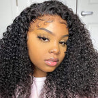 HairHive HD Lace Wigs Kinky Curly Mongolian Virgin Human Hair Pre-Plucked Lace Front Wigs with Baby Hair