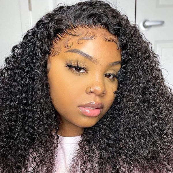 HairHive HD Lace Wigs Kinky Curly Mongolian Virgin Human Hair Pre-Plucked Lace Front Wigs with Baby Hair