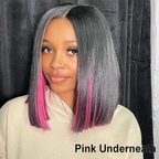 Two Tones Short Bob 13x4 Lace Front Wigs Thick Underneath Colored Hair Natural Black