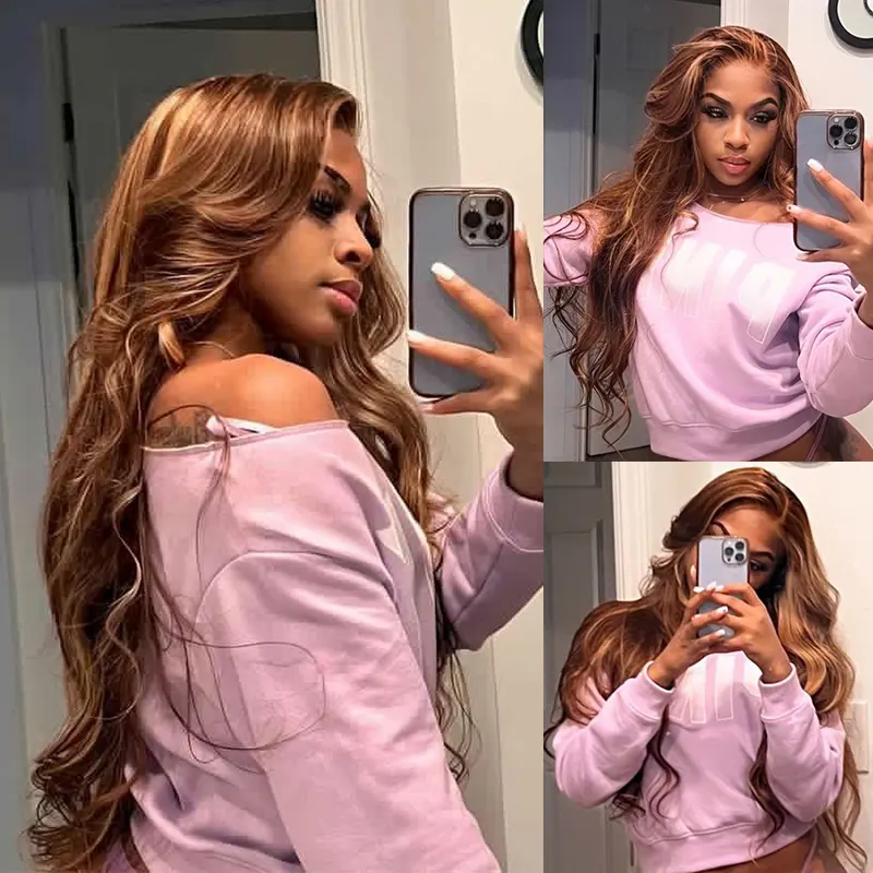 4/27 Highlight Wear Go Glueless Wig Pre-cut Lace Straight Hair 7x5 Lace Wig Preplucked with Natural Hairline