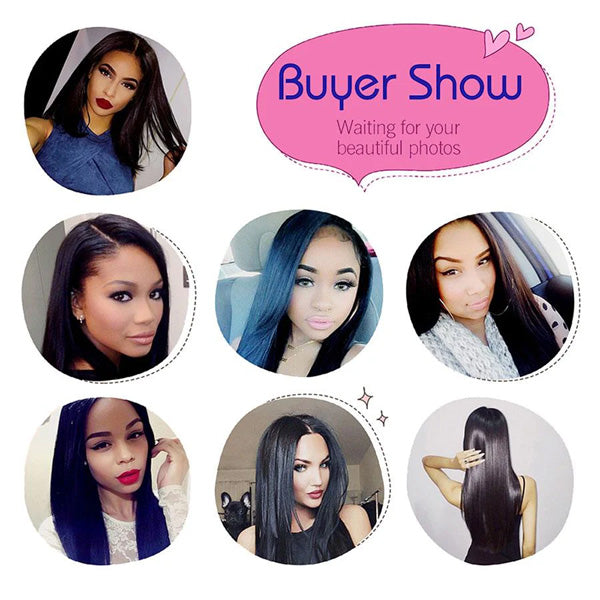 Full Straight Human Hair 4 Bundles with 4*4 Lace Clsoure Natural Black