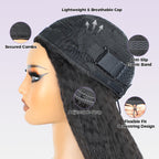 3 In 1 Half Wig | Easy Wear Kinky Straight Wear Go Half Wig Comfortable Fit No Glue Needed