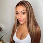 HairHive Straight Highlight Ombre 4/27 Wear Go Glueless Wig 360 Pre-cut Lace Wig