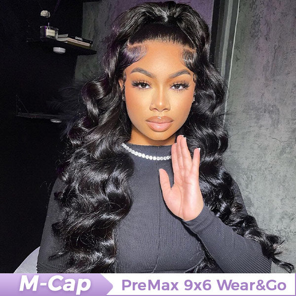 HairHive M-Cap Ocean Wave 9x6 Pre Cut HD Lace Wear Go Glueless Human Hair Wigs Pre Bleached Tiny Knots