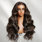 Sunber 13x4 Pre Everything Yaki Straight Chestnut Brown Highlight Loose Wave Wig With Drawstring