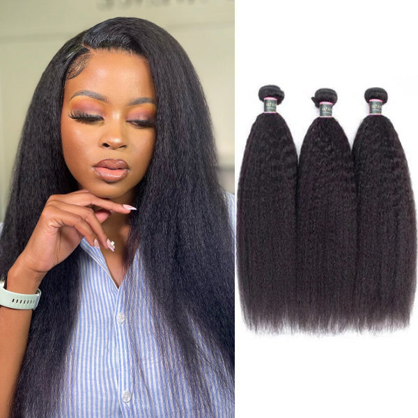 Kinky Straight Unprocessed Virgin Human Hair Bundles 1/3/4 Pcs