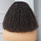 Short Bob Wigs Kinky Curly Human Hair 13x4 13x6 4x4 HD Lace Front Wigs Pre Plucked with Baby Hair Natural Black