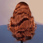 HairHive Auburn Brown #33 Color Middle/Side C Part Body Wave Wig 7x5 Wear Go Glueless Wig Human Hair Wigs Beginner Friendly