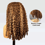 HairHive Burmese Curly Glueless Wig 4/27 Highlight Color Pre Cut 9x6 Lace Elastic Drawstring Wear Go Wig