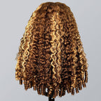 HairHive Burmese Curly Glueless Wig 4/27 Highlight Color Pre Cut 9x6 Lace Elastic Drawstring Wear Go Wig