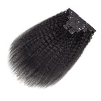 HairHive Kinky Straight Clip In Extension Human Hair Natural Black Color
