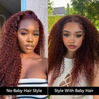 Glueless Color Wigs Water Wave Reddish Brown Color Wear Go Glueless Wig Pre-cut Lace Wig Preplucked 7x5 Lace Wig