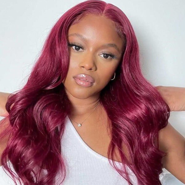 HairHive 13x4 4x4 Lace Frontal 99J Body Wave Human Virgin Hair Lace Front Wigs