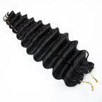 Deep Wave Soft Seamless Crochet Hair Natural Black Human Hair Extension