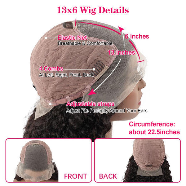 Kinky Straight Wig Preplucked 13x4 13x6 HD Lace Front Wigs Natural Black Brazilian Virgin Human Hair