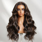 Sunber 13x4 Pre Everything Yaki Straight Chestnut Brown Highlight Loose Wave Wig With Drawstring