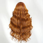 Sunber 13x4 Deep Side Part Ginger Brown Highlight Body Wave Pre Everything Lace Frontal Wig With Invisi Drawstring