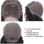 4*4 Lace Closure Wig Water Wave Human Hair Wigs Ocean Wave Wet Wavy Preplucked Wigs with Baby Hair