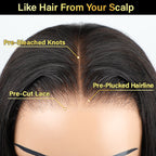 HairHive Pre Bleached Plucked Wear Go Glueless Wigs With Natural Hairline Pre Cut Lace 4x4 Lace Closure Wig
