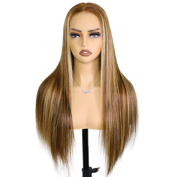 HairHive Straight Highlight Ombre 4/27 Wear Go Glueless Wig 360 Pre-cut Lace Wig
