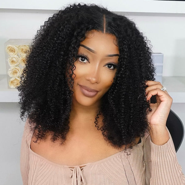 Subscribers-Only Afro Curly Wear Go Wig Pre Cut 7x5 HD Lace 100% Glueless Human Hair