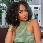 HairHive Afro Curly Glueless 9x6 T Part Lace Wear Go Wig Pre-Bleached Tiny Knots Natural Frontal Look
