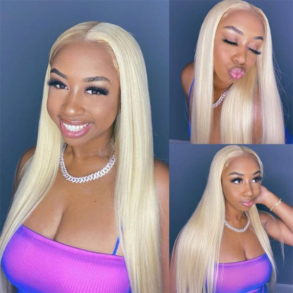 Pre-cut Lace Wig Straight Hair 613 Blonde Wear Go Glueless Wig 7x5 Lace Wig Preplucked with Natural Hairline