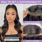 HairHive Body Wave Invisi Drawstring 360 Glueless Wig Flexible Fit Bleached Knots Wig Pre-Cut Lace