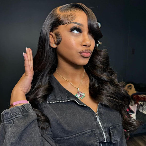 HairHive Body Wave Invisi Drawstring 360 Glueless Wig Flexible Fit Bleached Knots Wig Pre-Cut Lace