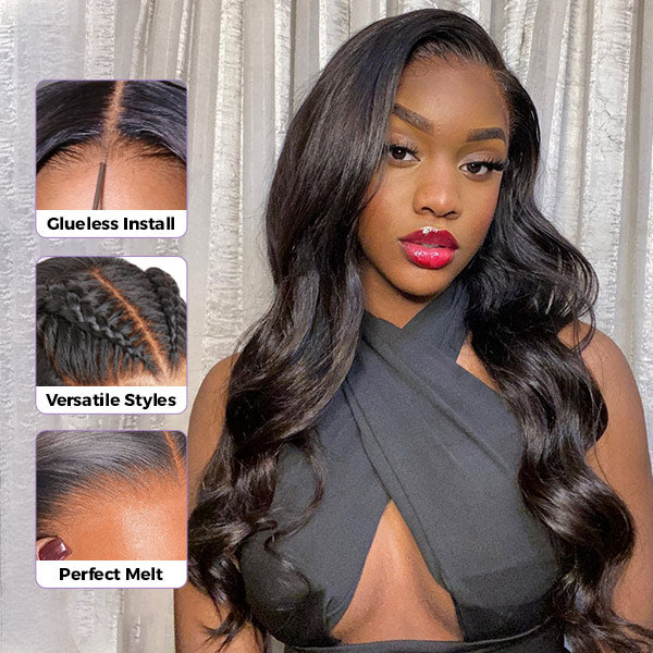 HairHive M-Cap Body Wave Wear Go Glueless Wigs Pre-plucked Pre Cut 9x6 HD Lace Bleached Tiny Knots Beginner Friendly