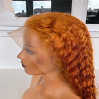 Ginger Human Hair Lace Front Wigs Ginger Orange Deep Wave 13x4 Transparent Lace Front Wigs Real Hair Wigs