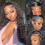 HairHive Deep Wave Invisi-Drawstring 360 Lace Glueless Wig Bleached Knots Wear Go Wig