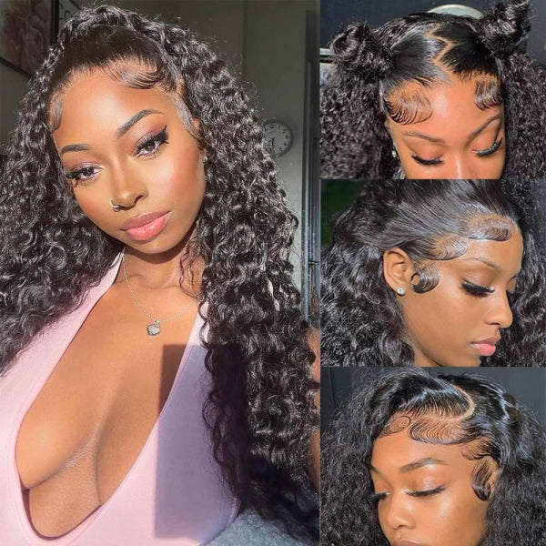 HairHive Deep Wave Invisi-Drawstring 360 Lace Glueless Wig Bleached Knots Wear Go Wig
