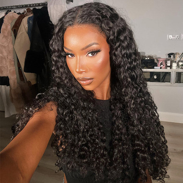 HairHive Deep Wave Wear Go Glueless Wig Bleached Knots Pre-cut 7x5 HD Lace Wig