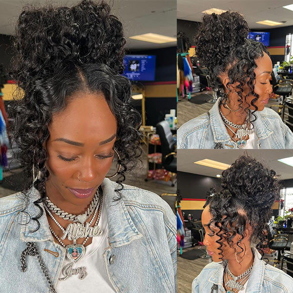 HairHive Deep Wave Invisi-Drawstring 360 Lace Glueless Wig Bleached Knots Wear Go Wig