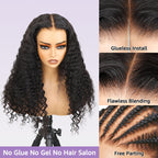 HairHive Pre-Bleached Knots Deep Wave Hair Drawstring Wear Go Glueless Wigs 7x5 Pre Cut HD Lace Closure Wigs With Pre Plucked Nautral Hairline
