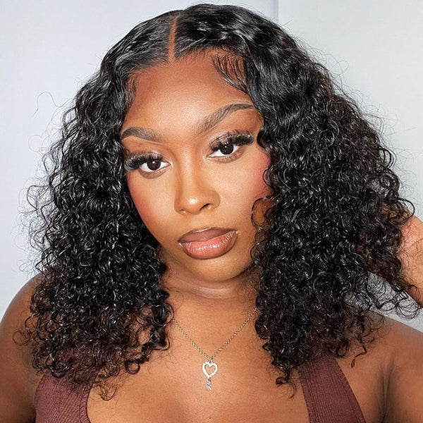Flash Sale | Deep Wave Bob Wig 4x4 Lace Closure Glueless Wear Go Wig