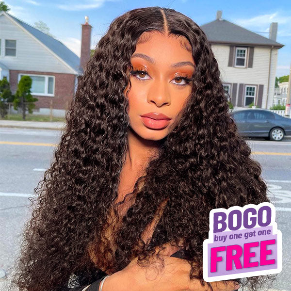 BOGO Deep Wave Pre-cut 7x5 HD Lace Wear Go Wig 100% Glueless Human Hair Wig